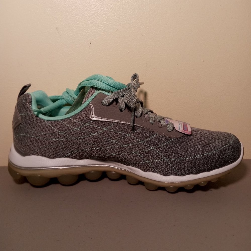 Skechers Womens Air 2.0 Modern Edge 12211 Gray/Mint Sneaker Memory Foam … - Picture 4 of 6